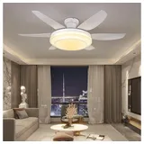 Euroton Deckenventilator Deckenventilator LED Beleuchtung Deckenlampe Fernbedienung, 20 cm Durchmesser, Nicht zutreffend weiß