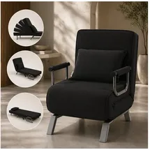 Makika Schlafsessel Ted 80 x 90 x 100 cm Schwarz mit verstellbarer Rückenlehne