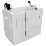 AcquaVapore Badewanne Sitzbadewanne Senioren Sitzwanne Tür S08-TH-C-L 110x68cm, (1-tlg), mit Ablaufgarnitur weiß