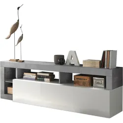 Lowboard INOSIGN "Hamburg", weiß (weiß, betonoptik), B:184cm H:58cm T:35cm, Sideboards, Breite 184 cm