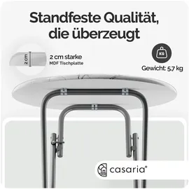 CASARIA Stehtisch Ø 60 x 110 cm weiß klappbar