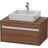 Duravit Ketho Waschtisch-Unterschrank KT669402121 80 x 55 cm, nussbaum dunkel, für Aufsatzbecken mittig, 1 Auszug, wandhängend