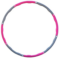 ATC Handels GmbH Hula-Hoop-Reifen mit 6-8 Elementen für Kinder und Erwachsene - zum Abnehmen oder Fitness, Sport für Zuhause in pink und grau