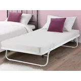 Vente-unique - Klappbett + Lattenrost - Metall - 90 x 190 cm - Weiß - Adonis