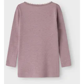 NAME IT Langarmshirt NMFKAB LS TOP NOOS in Feinripp und mit süßer Spitzenkante am Ausschnitt lila 92 EU