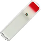 Glasfußfeile & Pediküre-Raspel Doppelseitig geätzte Oberfläche mit unterschiedlicher Körnung, Kallusentferner-Fußraspel - Original Tschechisches Produkt (rot/weiß)