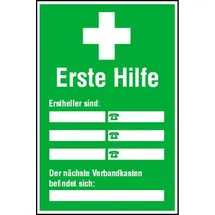 SafetyMarking 21.0092 Aushang Erste Hilfe Ersthelfer Verzeichnis Folie selbstklebend (B x H) 200mm x 300mm 1St.