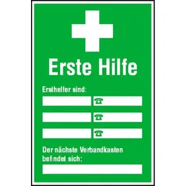 SafetyMarking 21.0092 Aushang Erste Hilfe Ersthelfer Verzeichnis Folie selbstklebend (B x H) 200mm x 300mm 1St.