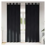 vidaXL Verdunkelungsvorhänge 2 pcs Schwarz 140 x 225 cm Samt