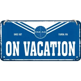 Nostalgic-Art Hängeschild, 10 x 20 cm, Pan Am – On Vacation