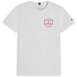 Tommy Hilfiger T-Shirt TOMMY HILFIGER, Jungen, Gr. 3 (98), weiß, Single Jersey, Obermaterial: 100% Baumwolle, unifarben, regular fit normal, Rundhals, abgesteppte Kante, Shirts T-Shirt, Rundhalsausschnitt, Regula Fit, reine Baumwolle, Kinder bis 16 Jahre