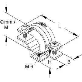 HKL Rohrabstandschelle PG36 D=38-47mm M40 628/38