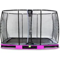 EXIT TOYS Elegant Premium Inground-Trampolin 244x427cm mit Deluxe Sicherheitsnetz - lila