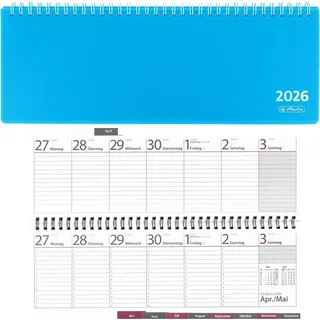 Herlitz Tischkalender Colori 2026 zufällige Farbe (1 Stück) - Blau/Rot