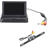 Rückfahrkamera Set Drahtlose Auto-Monitor-Rückfahrkamera Universelle Auto-Rückfahrkamera Mit 4.3 Faltbarer Monitor-Kamera Wasserdicht