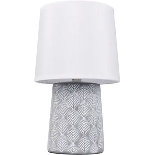 Art Deco Tischlampe Grau 33 cm Vintage Nachttischleuchte Retro Leselampe
