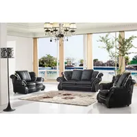 JVmoebel Polstergarnitur Klassische Couchgarnitur Polster Sitz Leder Garnitur 3+2+1 Sofas Neu, (3-tlg., 3+2+1 Sitzer), Made in Europa beige|schwarz