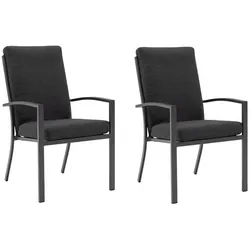 Gardissimo BOSTON 2x Alu Stapelsessel Textilenbezug Sessel stapelbar grau