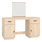 vidaXL Schminktisch mit Spiegel Massivholz Kiefer