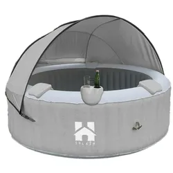 HOME DELUXE Aufblasbarer Whirlpool SPLASH - Farbe: Beton, Ausstattung: 4 tlg.