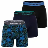 Scotch & Soda SCOTCH&SODA Herren Boxershorts, 3er Pack - Cotton Stretch Boxer, Print Blau/Grün S