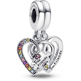 Pandora Puzzleteil Herzen Teilbarer Freundschafts- Charm-Anhänger aus Sterling Silber