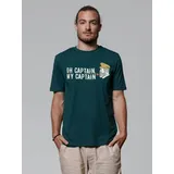 wat? APPAREL T-Shirt Oh captain my captain in Dunkelgrün | Gr.: 48