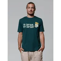 wat? APPAREL T-Shirt Oh captain my captain in Dunkelgrün | Gr.: 48