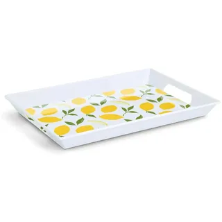 Zeller Tablett Lemons 50x35 cm Kunststoff Weiß