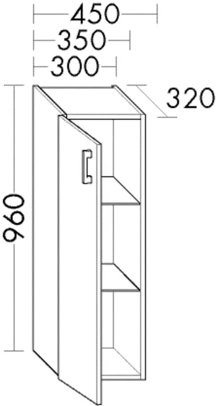 Burgbad Halbhochschrank Eqio 960x350x320 Eiche Dekor Urban, UH3525RF5662 UH3525RF5662