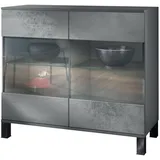 Vladon Bari Büroschrank 92,5 x 84,5 x 35 cm grau/Beton Dunkel Optik