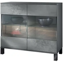 Vladon Bari Büroschrank 92,5 x 84,5 x 35 cm grau/Beton Dunkel Optik