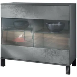Vladon Bari Büroschrank 92,5 x 84,5 x 35 cm grau/Beton Dunkel Optik