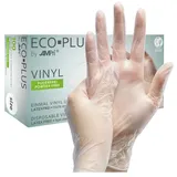 Einmalhandschuhe aus Vinyl Ampri Eco-Plus weiß L puderfrei, unsteril, beidhändig, 100 Stück/Box