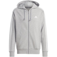 Adidas Essentials French Terry 3-Streifen Kapuzenjacke Medium Grey Heather / White XL