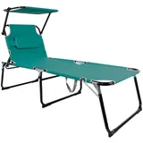 Mojawo XXL Gartenliege Aqua mit Dach