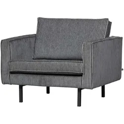 Sessel Rodeo aus Stoff, Schwarz/Grau
