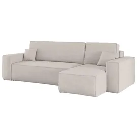 kaiser möbel Ecksofa mit schlaffunktion und bettkasten, Sofa, L-form, Couch, L-form BEST Poso Dicker Cord, Beige Rechts