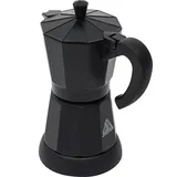 Moka-Kanne - Elektrischer Espressokocher - Fassungsvermögen 300 ml - Aluminium - Mit Standfuß - Für Zuhause, Büro und Café - Schwarz - Schwarz