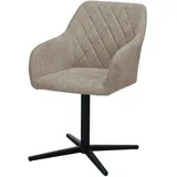 Livetastic Armlehnstuhl Drehbar, Taupe, Holz, Metall, Textil, Pappel, Sperrholz, Drehkreuz, 54x84x61 cm, Esszimmer, Stühle, Esszimmerstühle, Armlehnenstühle