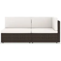 VidaXL Modulares 2-Sitzer-Sofa Poly Rattan Braun