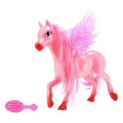 Toi-Toys Puppentier PEGASUS mit Haarbürste Rosa Dream Horse Geschenk Kinder Puppentier Mädchen Spielzeug 54 (Rosa) rosa