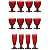 Villeroy & Boch Boston Coloured Wasser-, Wein- und Sektgläser 12er Set Rot