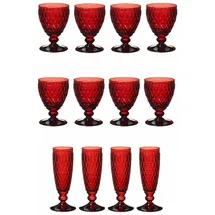 Villeroy & Boch Boston Coloured Wasser-, Wein- und Sektgläser 12er Set Rot