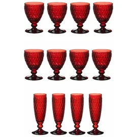 Villeroy & Boch Boston Coloured Wasser-, Wein- und Sektgläser 12er Set Rot