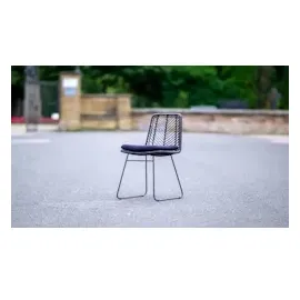 möbelliebling Esszimmerstuhl Rattanstuhl Farbe anthrazit inkl. Sitzkissen KAIRO