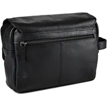 GREENBURRY Vintage Kulturbeutel Leder 27 cm schwarz