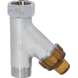 WAS®-Schrägfilter DN 20 (3/4'') Eggemann Original (Ausführung: Schrägfilter WAS DN 20 für Wassertemperatur bis 80° verchromt)