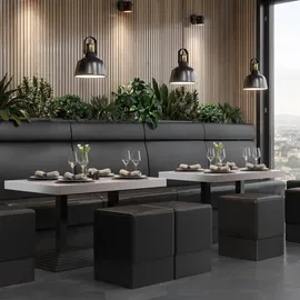 GGM Möbel Bistro Tisch 110 x 60 x 81 cm Weiß Marmor/Schwarz