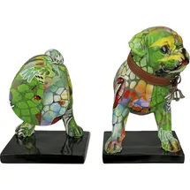 Casablanca by Gilde GILDE Tierfigur Buchstützen Mops Street Art - mehrfarbig mit Halsband und Glocke